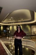 PULLU CROP KRUVAZE BLUZ - Bordo resmi